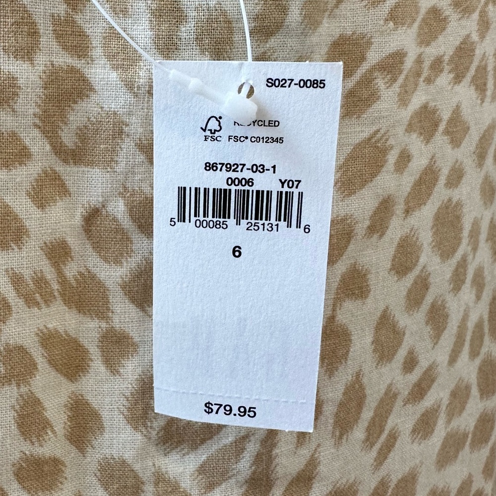 NWT Gap Women’s Linen Blend Cami Midi Dress Beige Leopard Print Size 6 - Picture 8 of 14